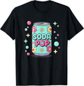 Soda Pop Kids Cute Floral Can Retro Pop Art Soda Pop T-Shirt