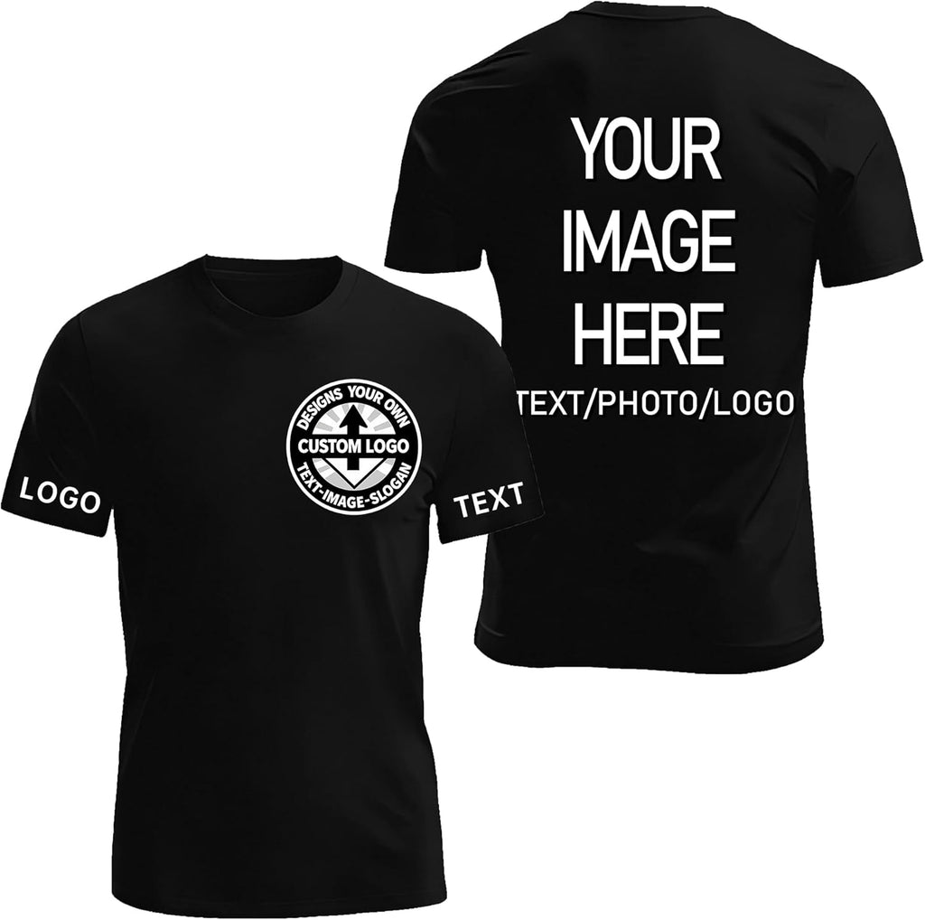 Custom T Shirts Customized T Shirts for Men Women Bulk Personalized Cotton Tee with Logo/Photo/Text Custom Top