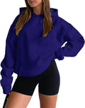 Women Hoodies Casual Pullover Long Sleeve Sweatshirt Kangaroo Pocket Drop Shoulder Sweater