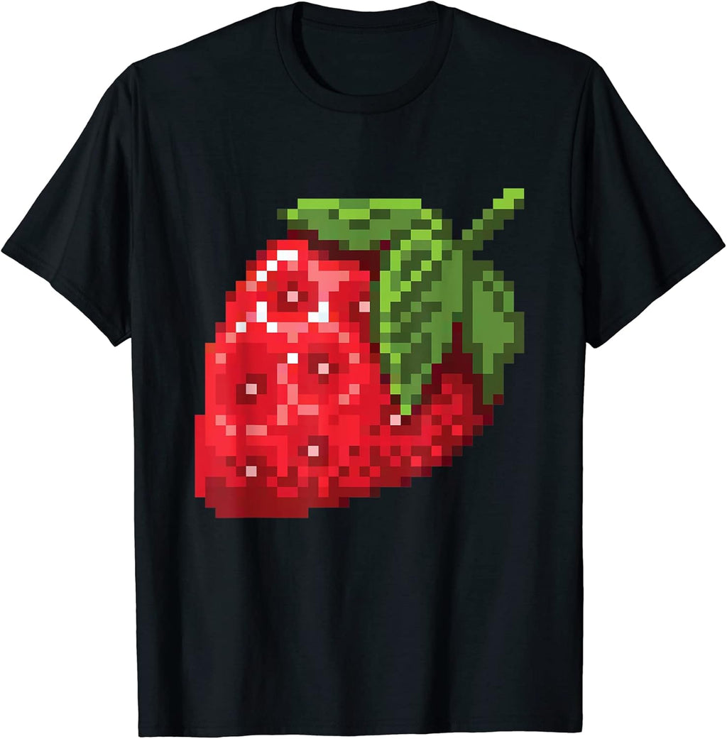 Pixel Strawberry I Pixel Art Fruits Gamer Retro Artist T-Shirt