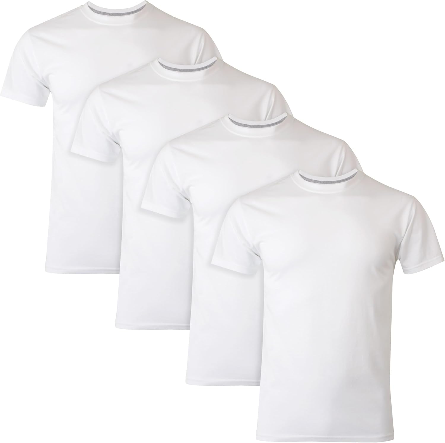 Men's Undershirts T-Shirt Pack, 4-Pack, ComfortBlend Moisture-Wicking Tees for Men, Crewneck T-Shirt, Slim Fit