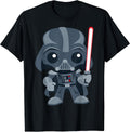 Cute Darth Vader and Cartoon Saber Graphic T-Shirt T-Shirt