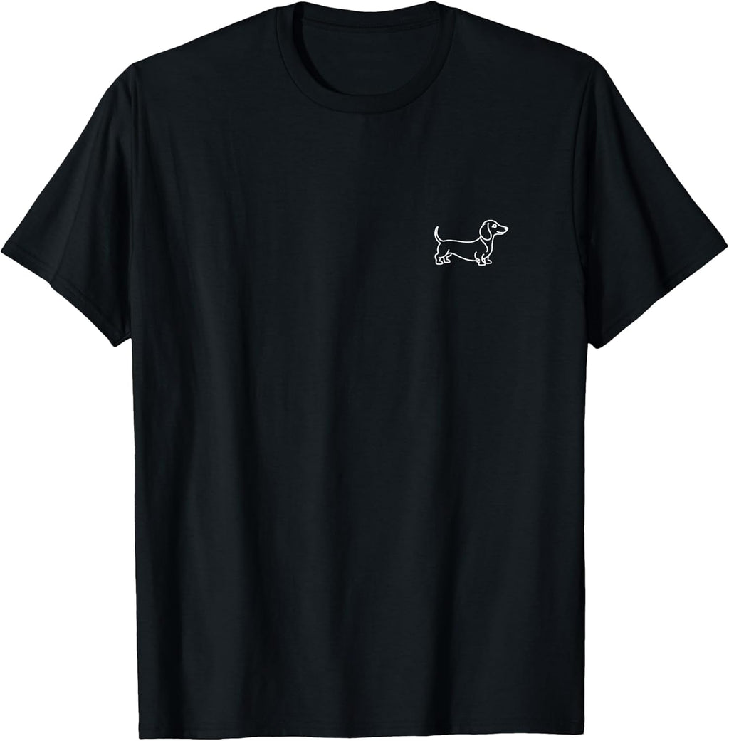 Dachshund Wiener Dog Minimalist Badge Patch Line Art T-Shirt