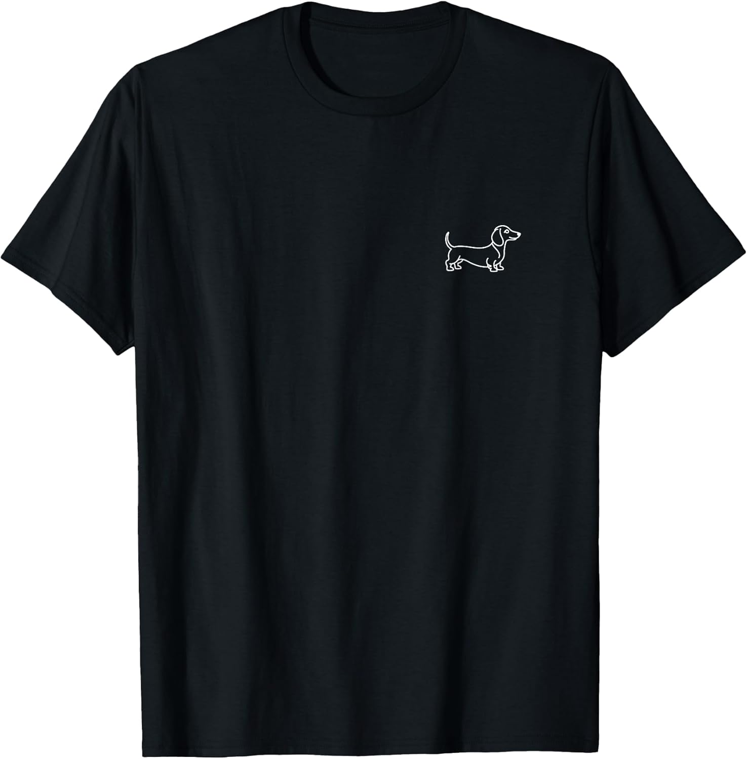 Dachshund Wiener Dog Minimalist Badge Patch Line Art T-Shirt