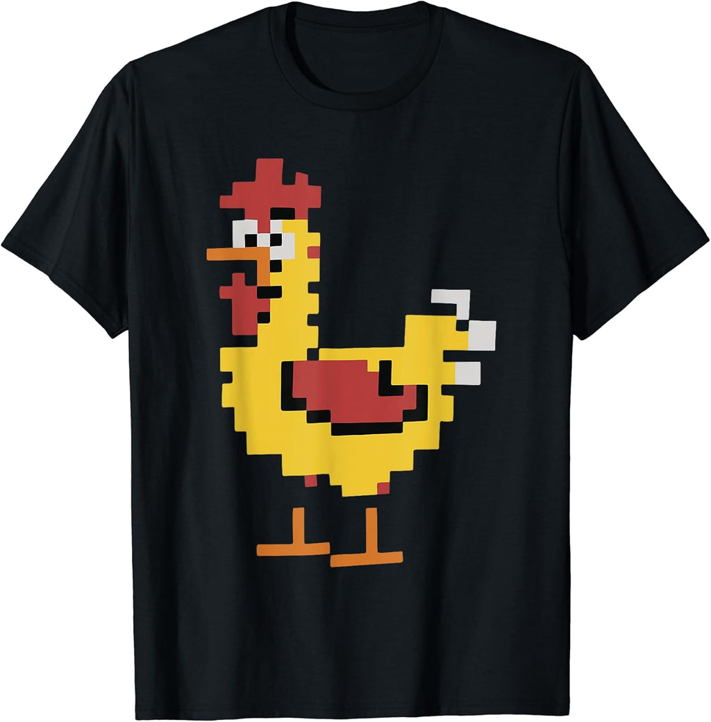Pixel Graphic Chicken Retro Pixel Art Style T-Shirt