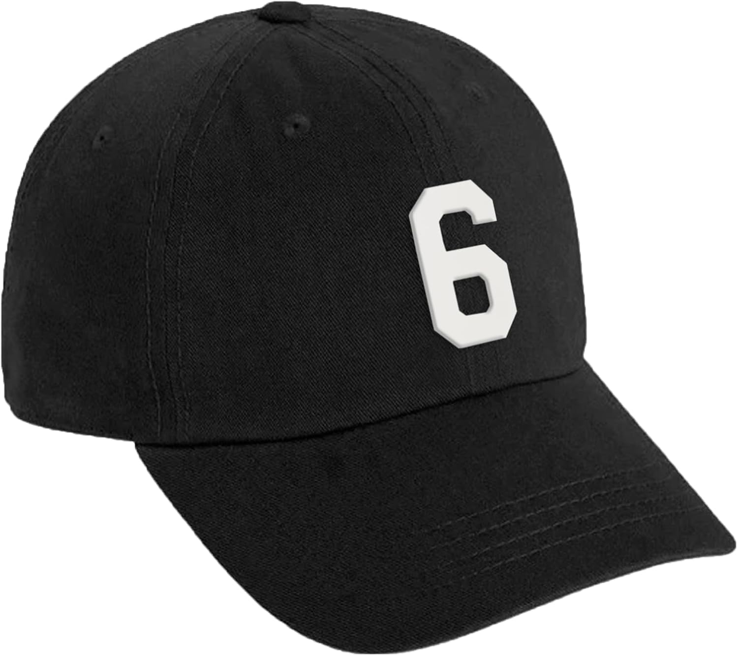 Custom White Team Number Low Profile Adjustable Baseball Dad Hat Cap