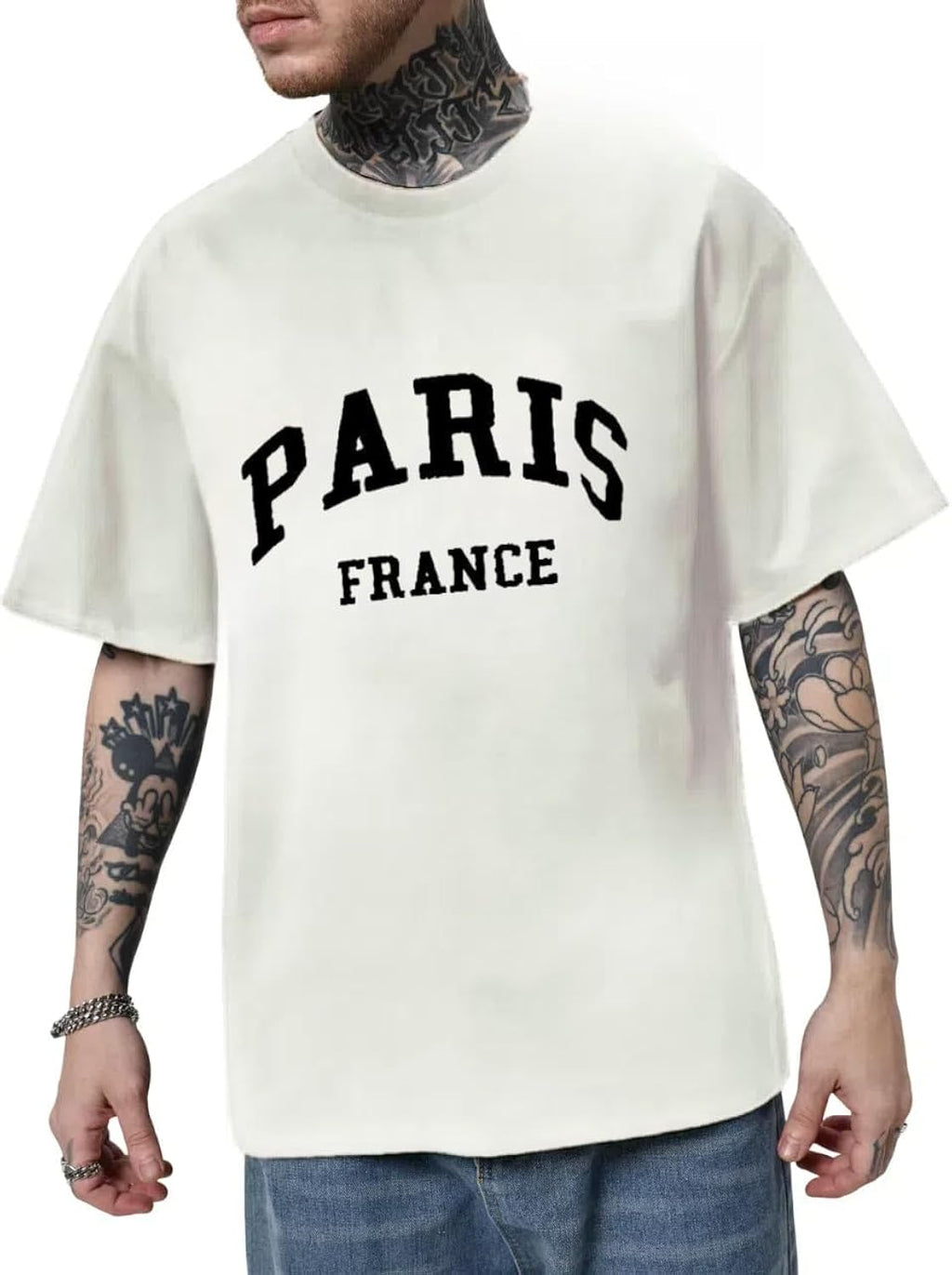 Men's Letter Graphic Tees T Shirts Round Neck Short Sleeve Summer Tops