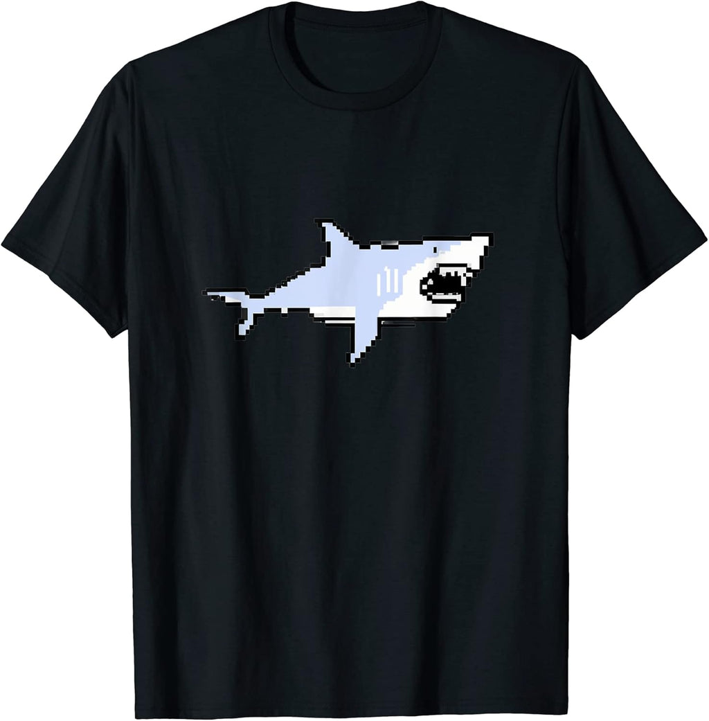Shark Pixel Art Pixel Shark Scuba Diving Retro Gamer T-Shirt
