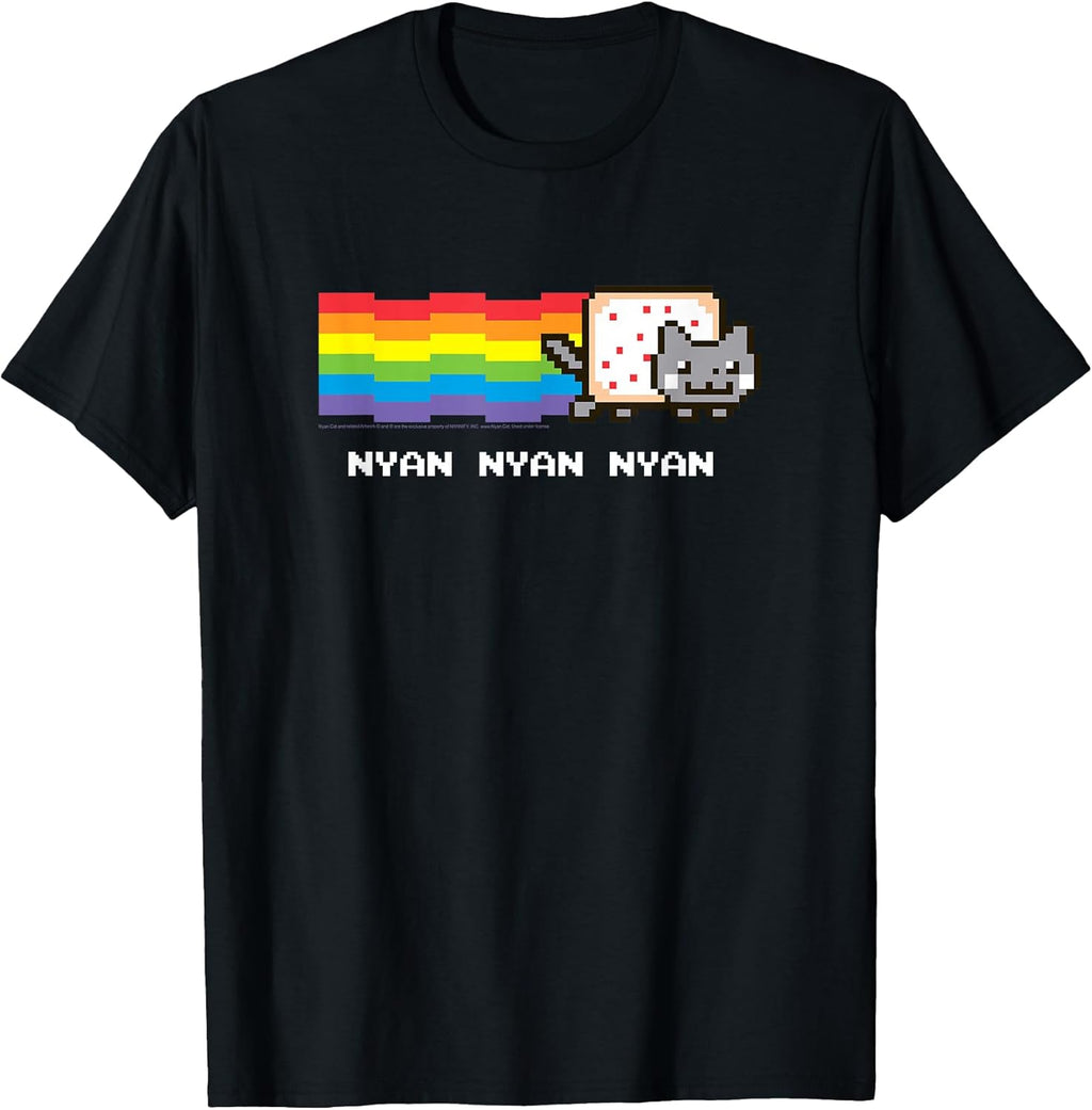 Nyan Nyan Nyan Rainbow Funny Internet Meme T-Shirt