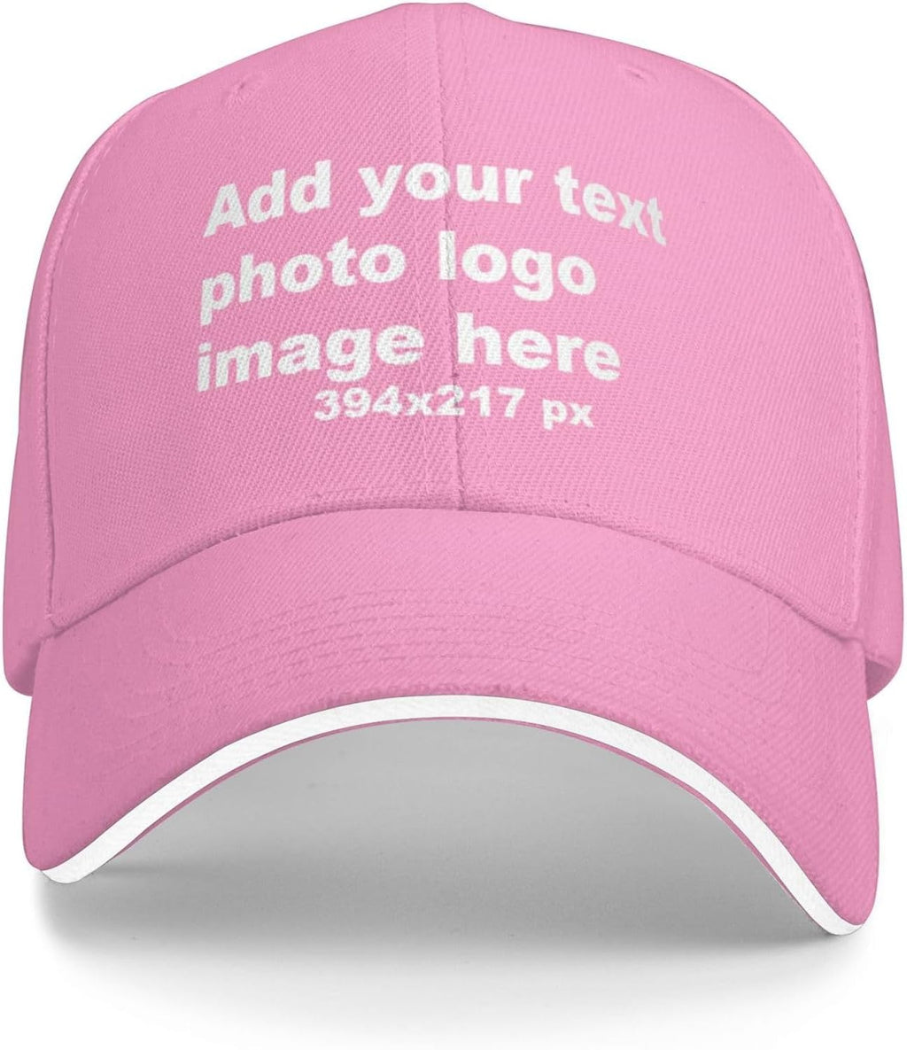 Custom Baseball Hats for Men & Women - Add Text/Photo/Logo - Adjustable Breathable Outdoor Hat, Sports & Casual- Bulk Supply