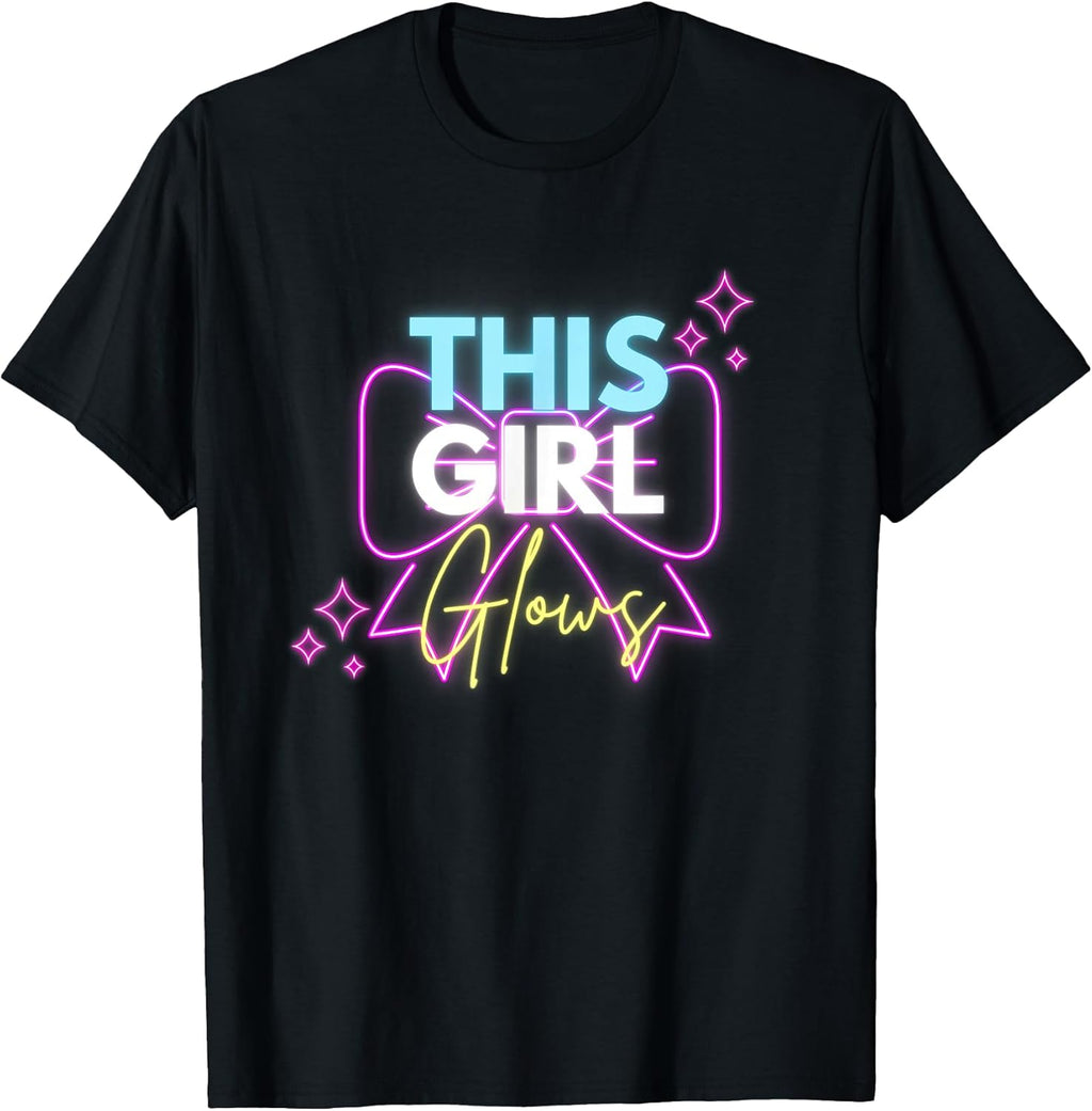 This Girl Glows for Kids Tie Dye Bright Colors 80's and 90's T-Shirt