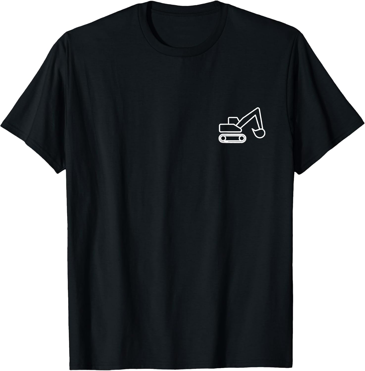 Minimalist Excavator Pocket Badge Icon Construction T-Shirt