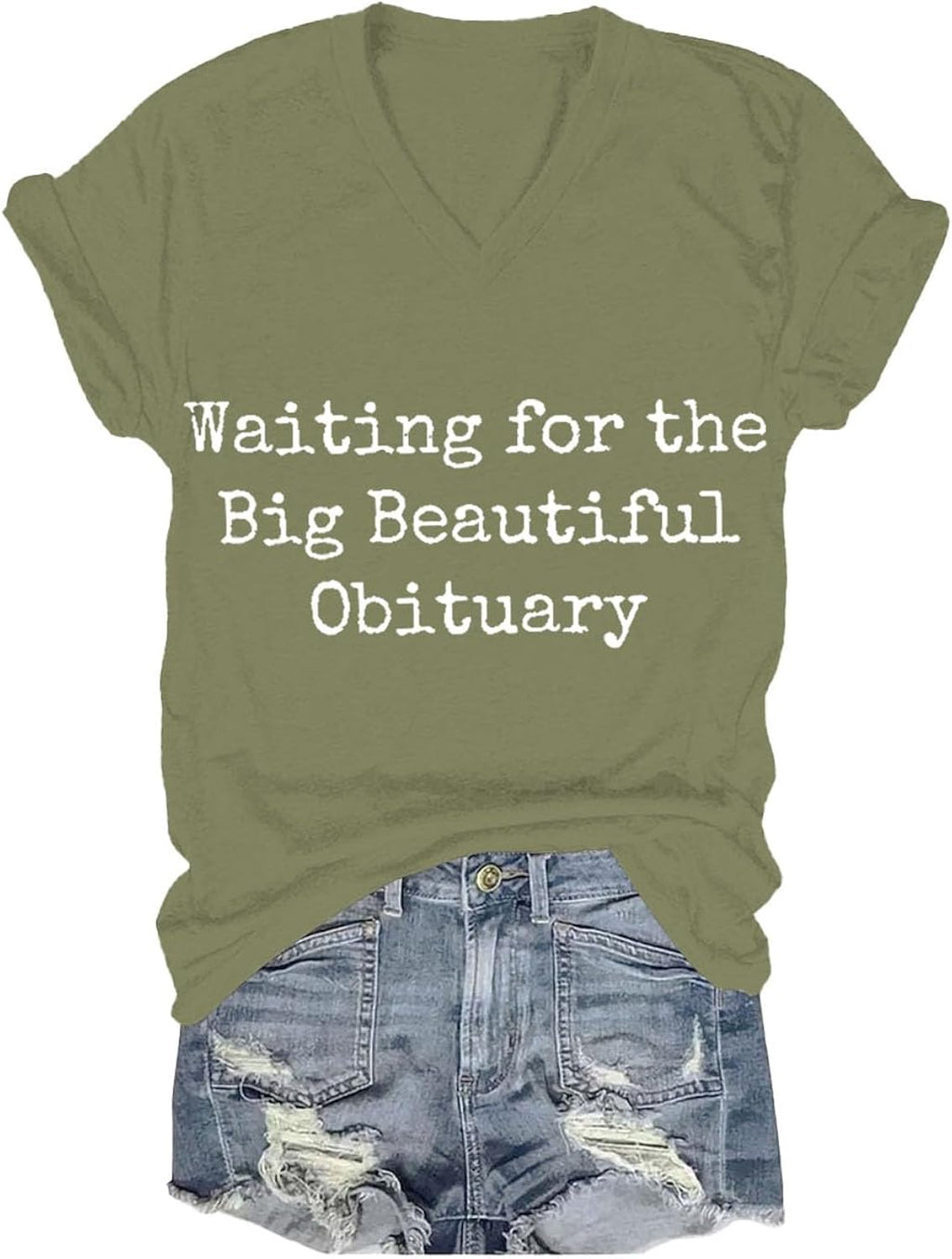 Waiting for The Big Beautiful Obituary Shirt, Dark Humor Sarcastic Quote Tee, Minimalist Text Graphic T Shirt