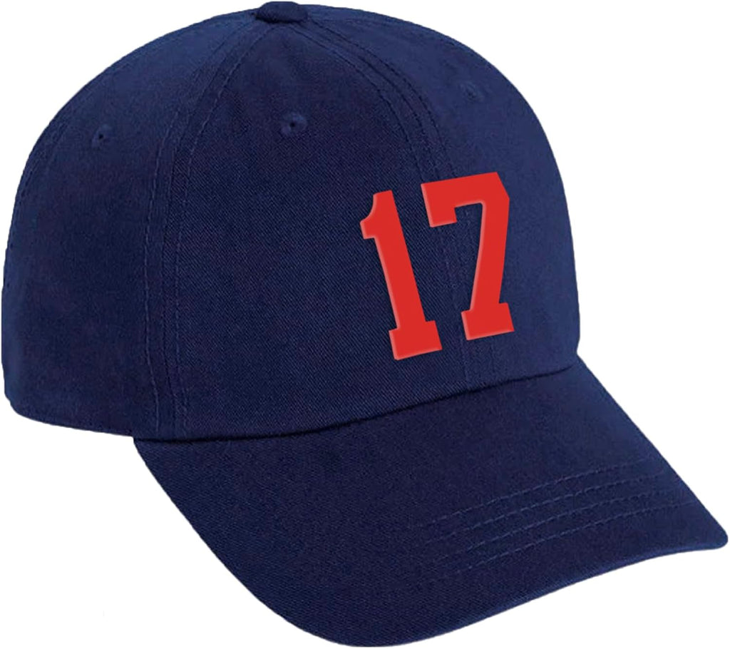 Custom Red Team Number Low Profile Adjustable Baseball Dad Hat Cap
