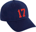 Custom Red Team Number Low Profile Adjustable Baseball Dad Hat Cap