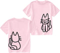 Cute Cat Shirts for Girls Graphic Tees Kids Kawaii Cartoon Animal Print T Shirt Casual Cotton Crewneck Summer Tops