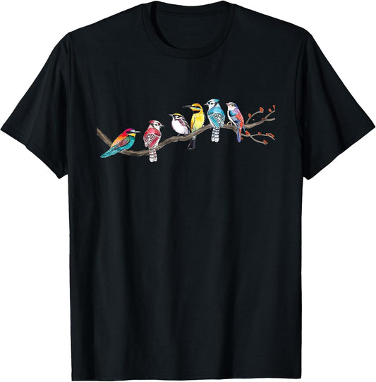 Birds On A Branch - Birding Bird Watching Bird Watcher T-Shirt Small
