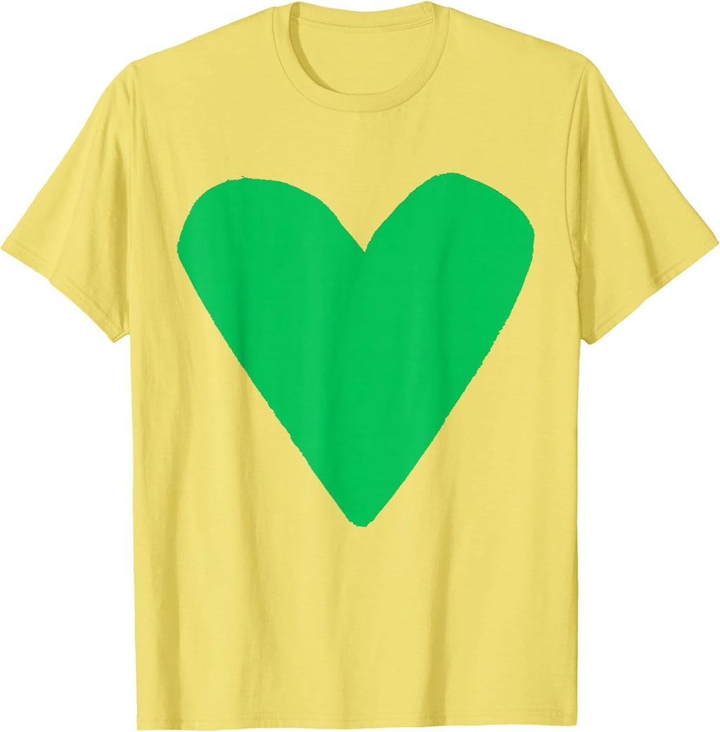 Yellow Heart T-Shirt, Unisex-Adults, Small, Short Sleeve