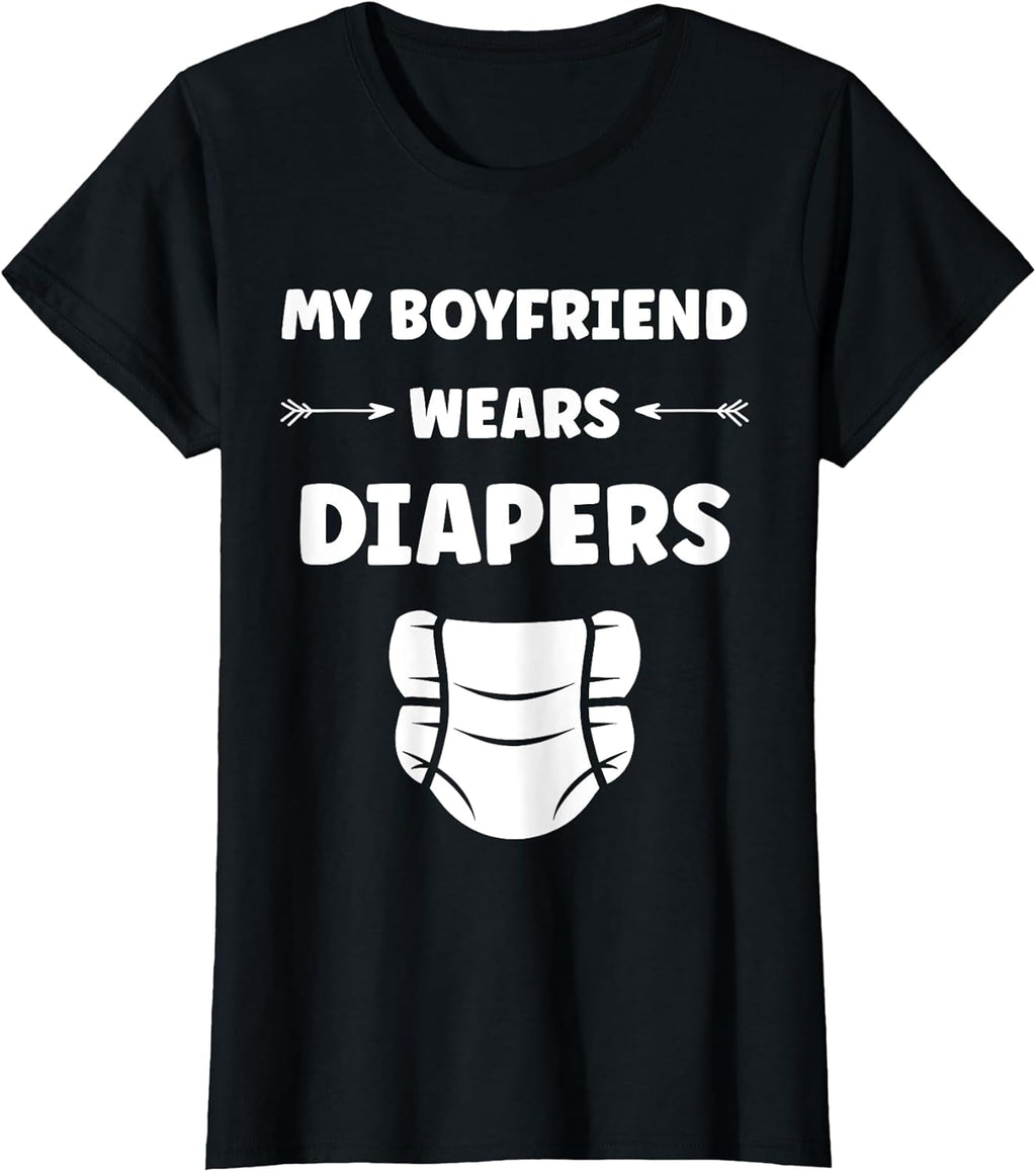 Diaper Minimalist Baby Parent my boyfriend wears Diapers T-Shirt