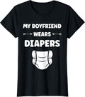 Diaper Minimalist Baby Parent my boyfriend wears Diapers T-Shirt