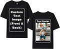 Custom T-Shirts for Men Women, Unisex T-Shirt for Adults Design Your Own, Customized Photo Text Logo Gift