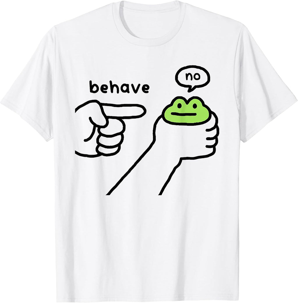 Dishonest Frog Funny Frog Meme Behave No Cartoon Design T-Shirt