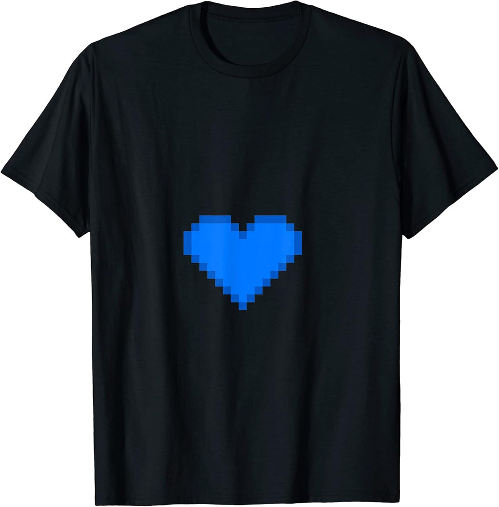 Blue Heart Pixel Art T-Shirt