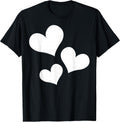 simple three hearts symbol white minimalist cute shaped T-Shirt