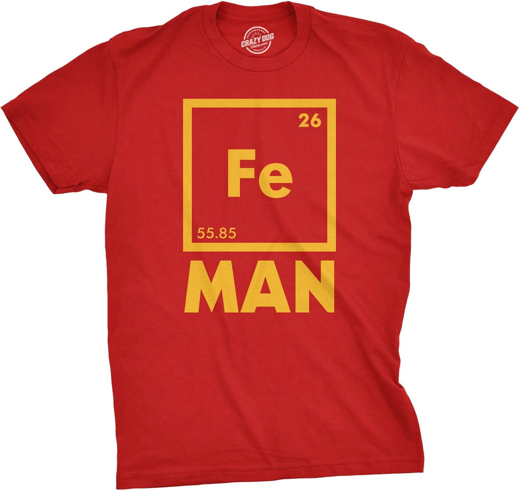 Mens Iron Science Man T Shirt Cool Novelty Funny Nerdy Graphic Print Tee Guys