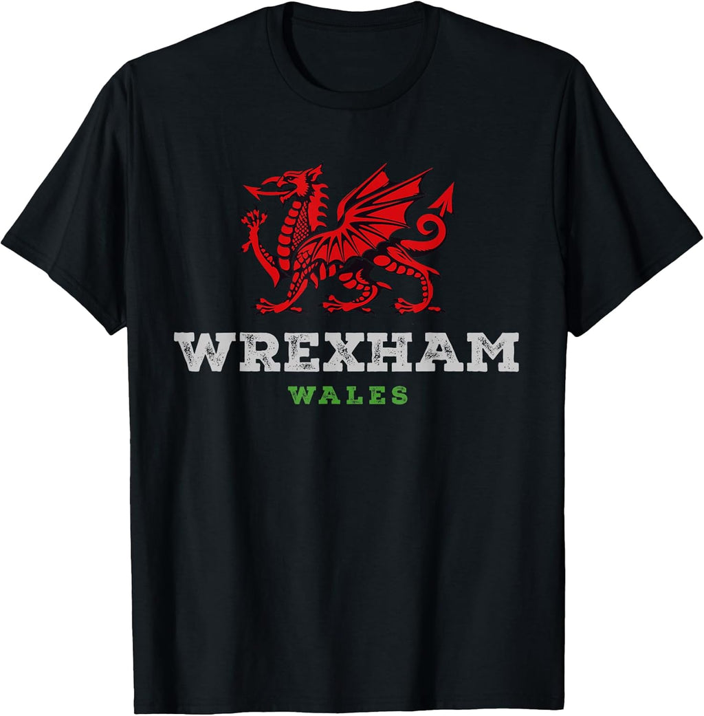 Wrexham Wales Welsh Dragon Flag Vintage T-Shirt