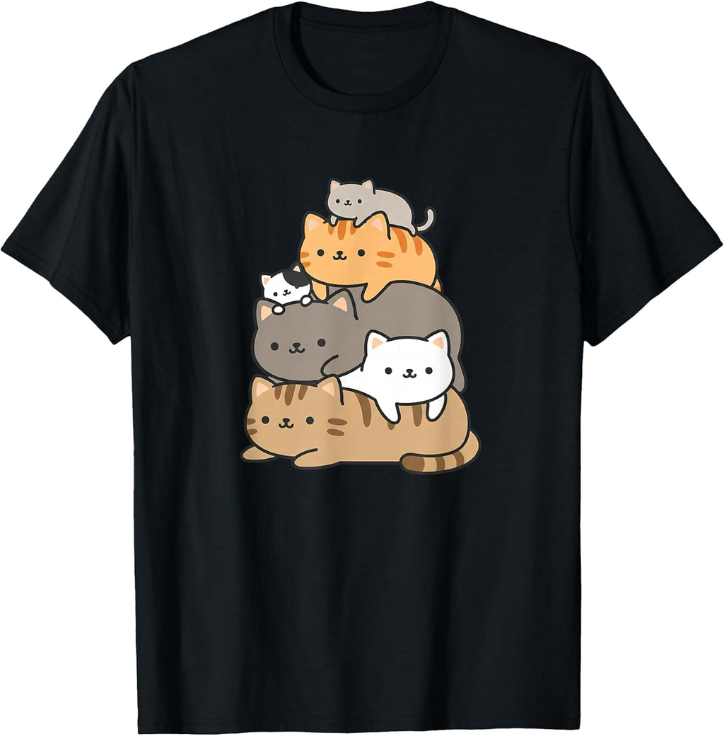 Cat Stacked Kawaii Cute Stacked Cats for Cat Lover T-Shirt