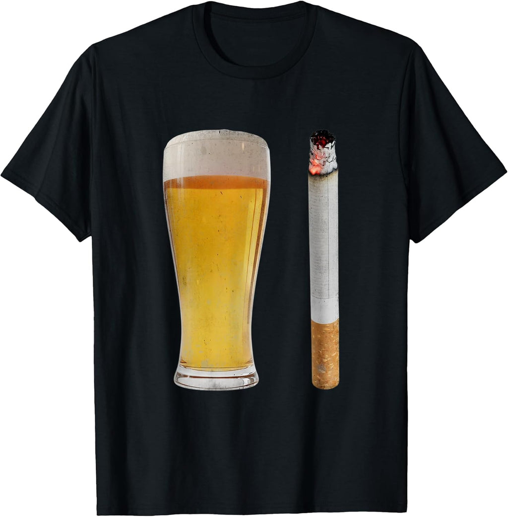 Beer & Cigarette Lover Day Drinking Dad Smoking Beer Lover T-Shirt