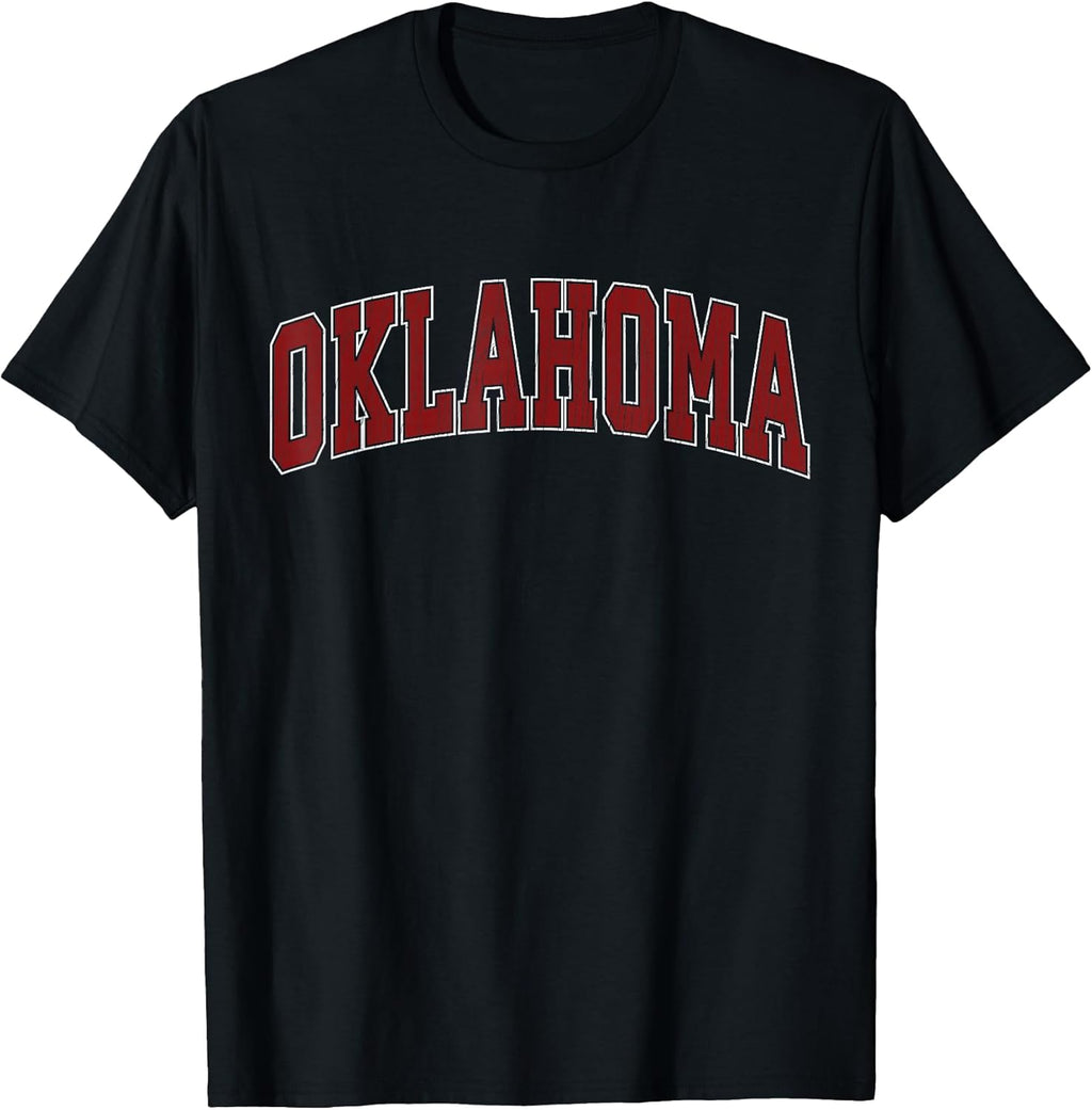 Oklahoma OK Vintage Athletic Sports Design Red Style 80s 90s T-Shirt