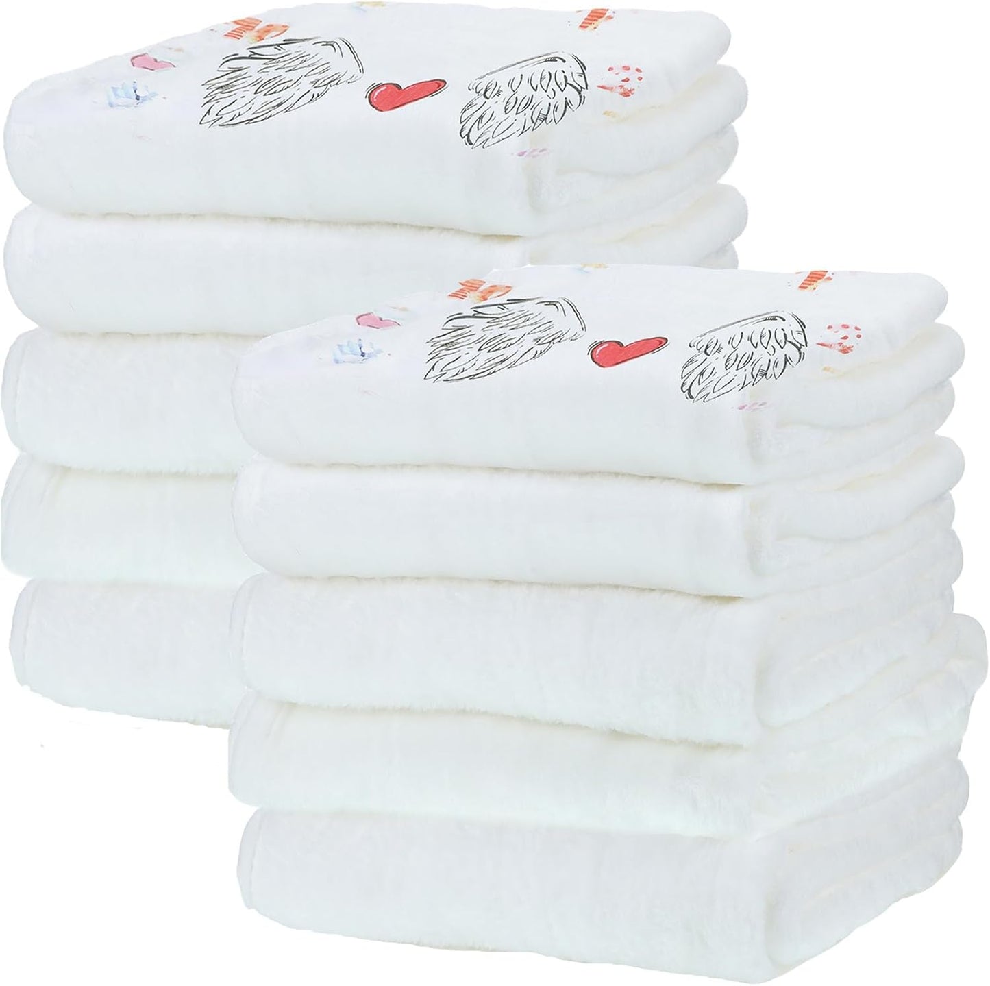 Preboun 10 Pcs Sublimation Throw Blanket Thick Plush Blankets Soft Fuzzy Blanket White Blank Blanket for DIY Custom Personalized Sublimation Photo (30 x 40 Inch)