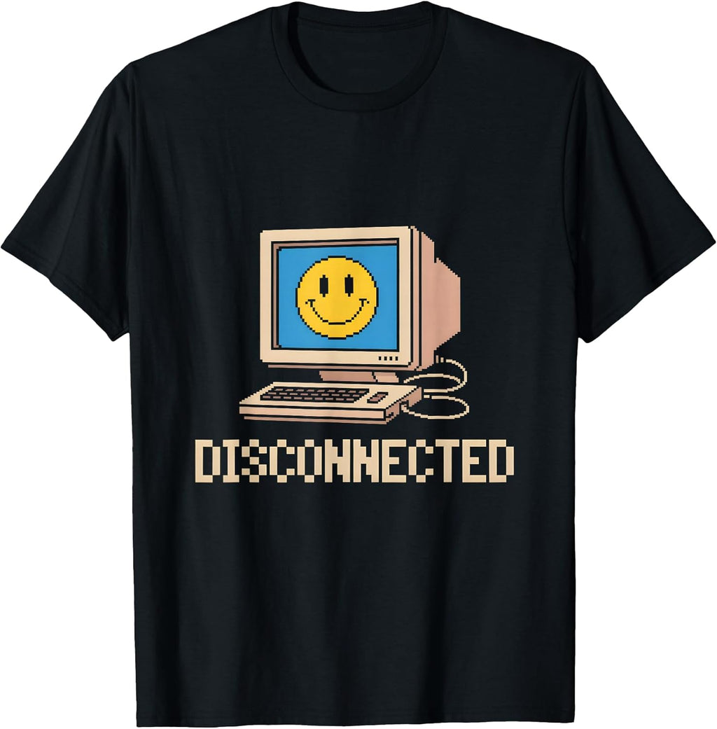 Disconnected Retro Computer Pixel Art 90s 8-Bit Aesthetic T-Shirt
