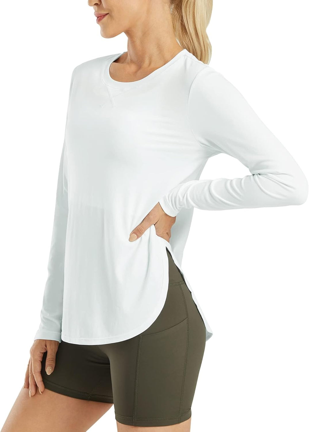 Women's UPF 50+ UV Shirts Long Sleeve Workout Sun Shirt Outdoor Gym Hiking Tops Quick Dry Lightweight Casual Yoga