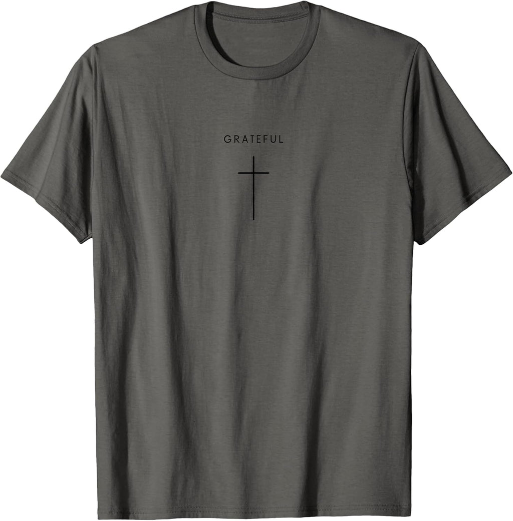 Grateful Cross - Minimalist Christian Jesus Christ T-Shirt