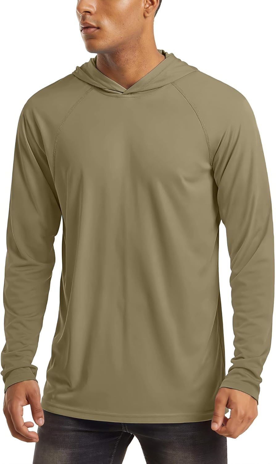 Men's Hooded UPF 50+ Sun Protection T Shirts Long Sleeve Athletic Fishing Shirts Rash Guards