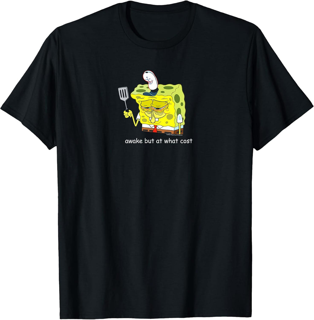 Awake But at What Cost Meme Cartoon T-Shirt