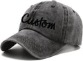 Custom Embroidered Baseball Cap Personalized Text Design Your Own Vintage Washed Hats Adjustable