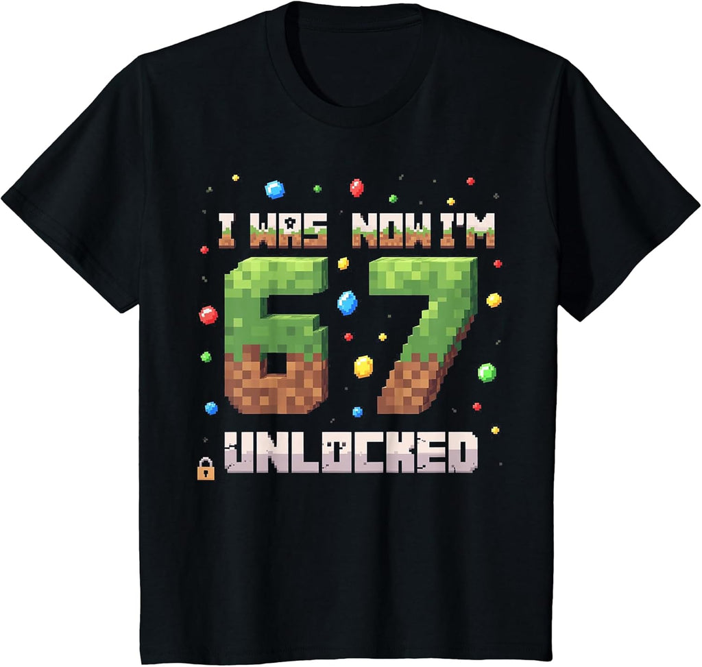 I was 6 Now I'm 7 Unlocked Pixel Game Present for Boys Kid T-Shirt