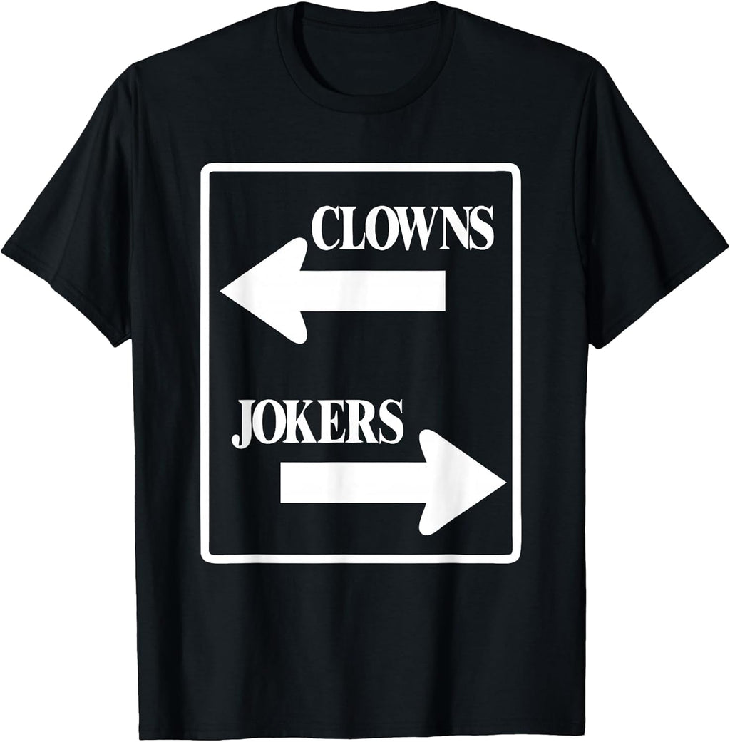 Cute Clowns Left Jokers Right Comedy Graphic T-Shirt