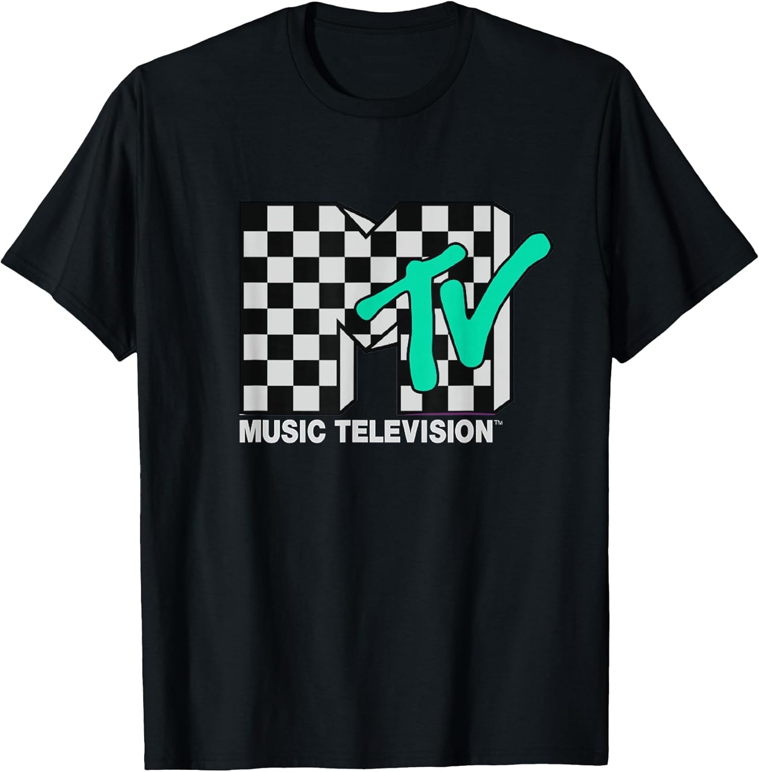 Checkered & Blue Music Television T-Shirt