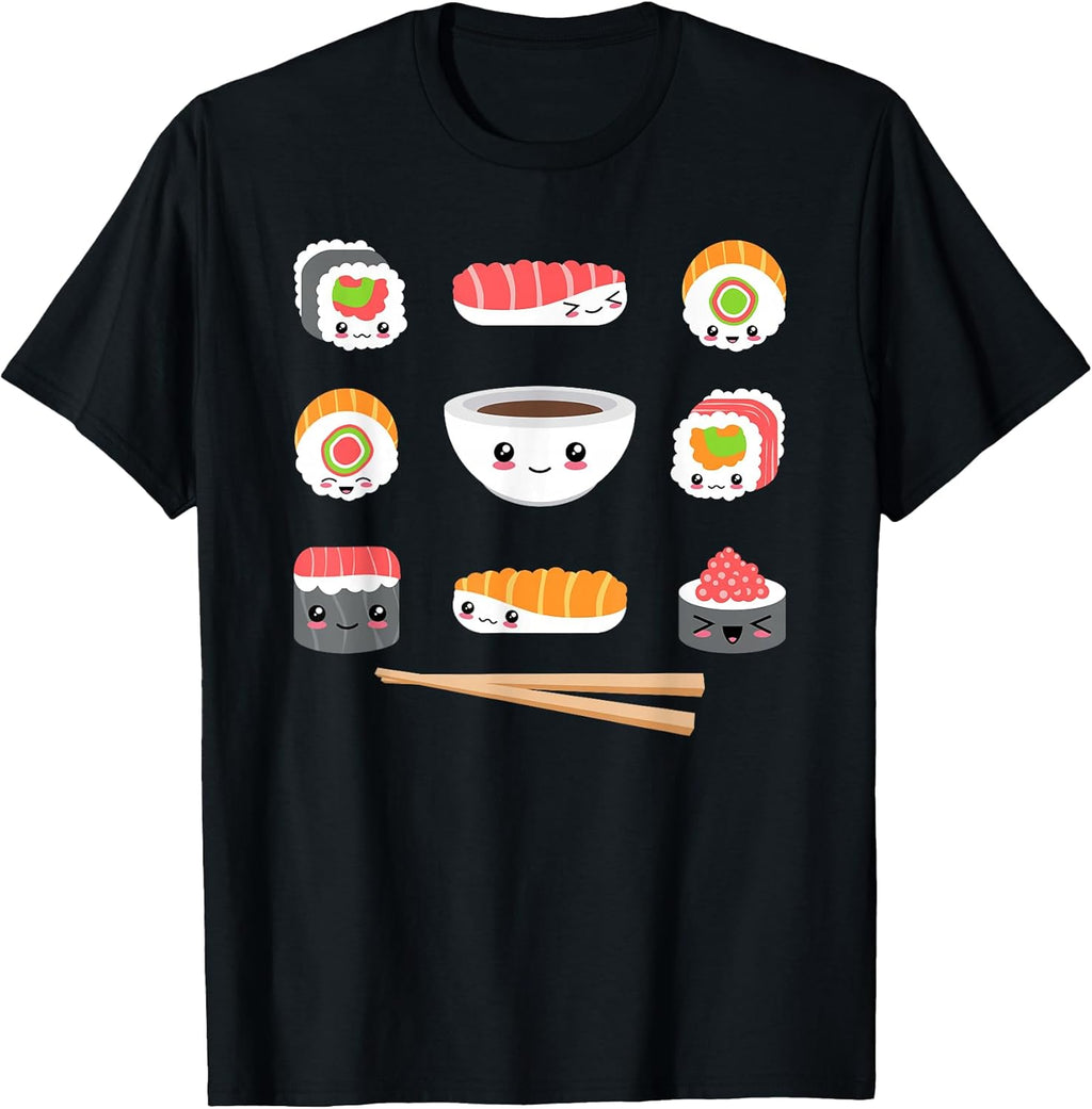 Funny Japanese Food Kawaii Sushi Lovers Anime Men Women Kids T-Shirt