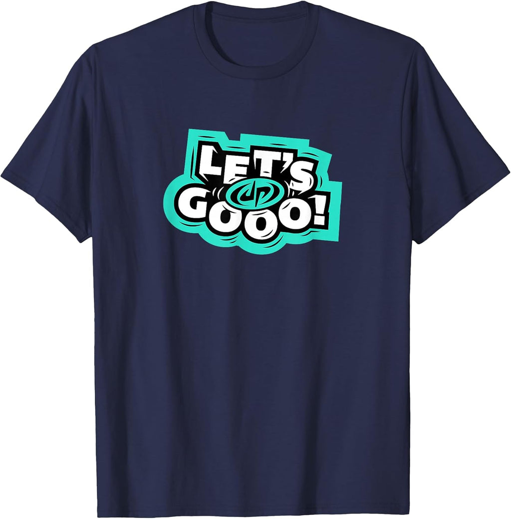 Classic Fit Blue T-Shirt - Crew Neck, Short Sleeve, Letter Print
