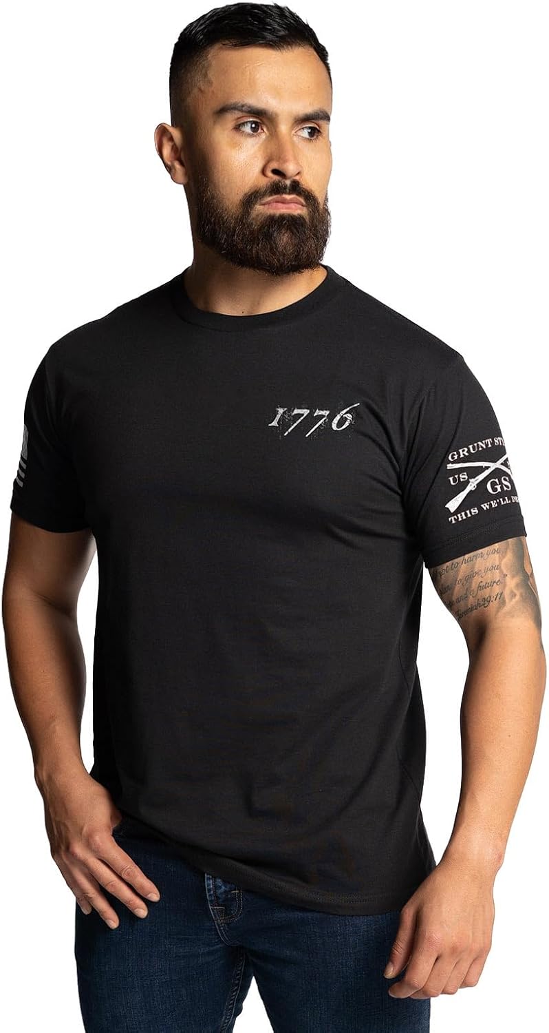 American 1776 Flag - Patriotic Graphic Tee, Men's Short Sleeve T-Shirt
