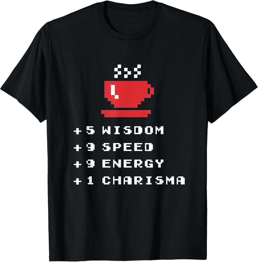 8-bit Coffee / Gamer Lover - Great 8Bit Pixel Art / RPG Joke T-Shirt