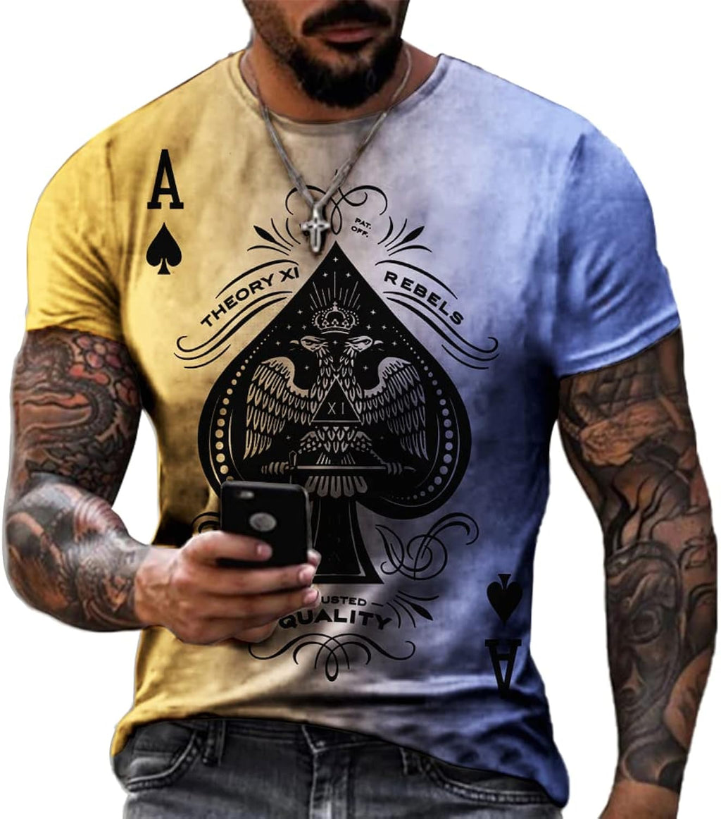 Men's Street Skull Muscle Short Sleeve Print Personality Fashion Fashion T-Shirt