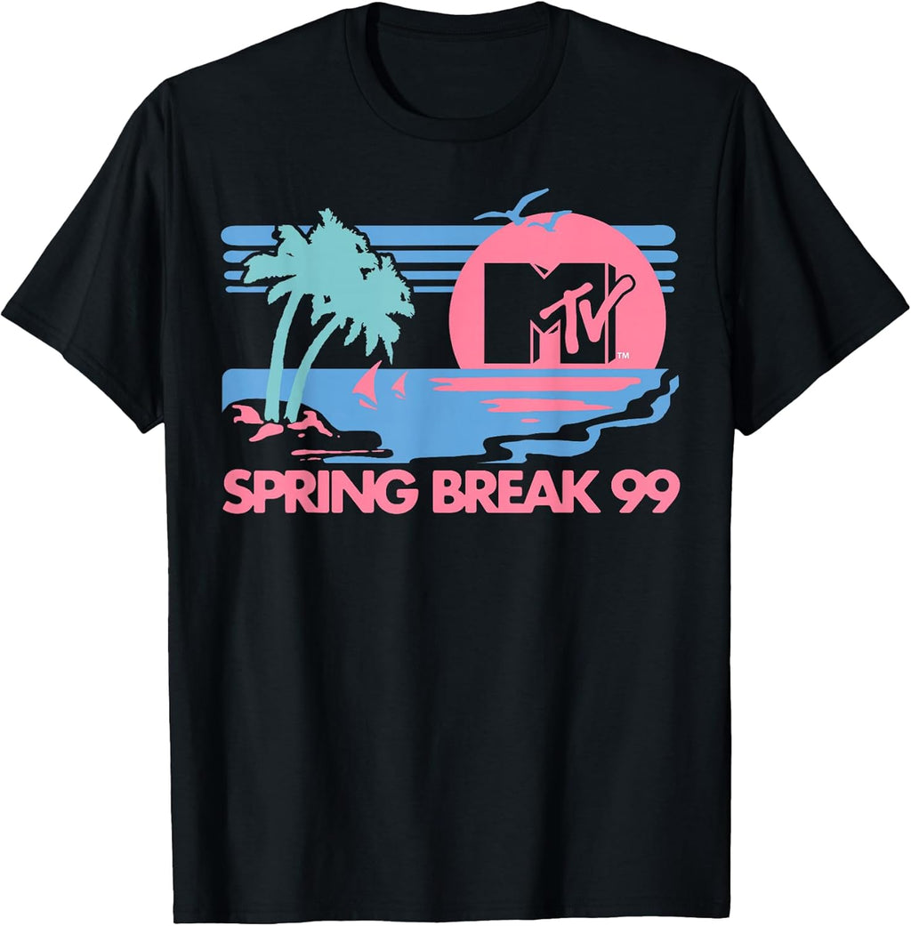 Pastel Colors Beach Spring Break Logo T-Shirt T-Shirt