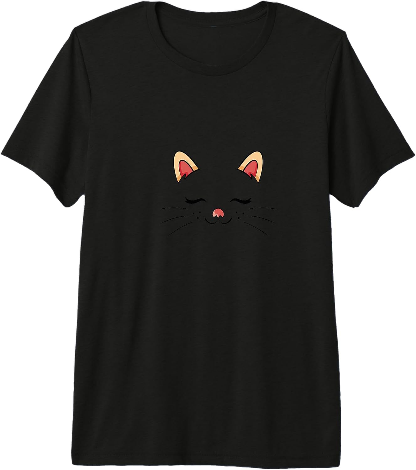 Minimalist sleepy cat ears nose charming playful